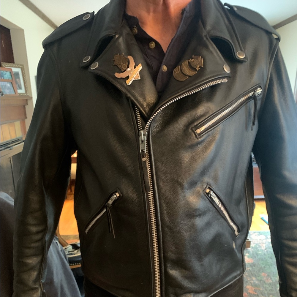 Harley-Davidson with several Harley brooches
